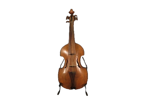 Viola d’amore with dark varnish, carved head, and 19th-century alterations.